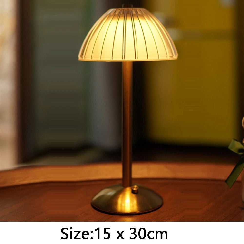 LumiGlow Retro Crystal Table Lamp - Rechargeable & Dimmable