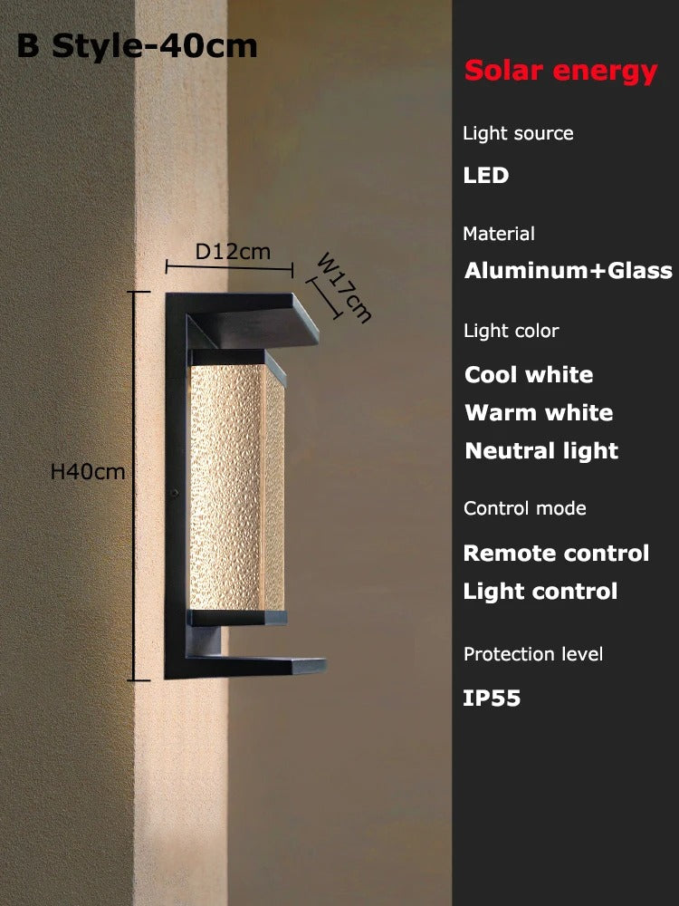 SunBeam Outdoor Solar Wall Light - Waterproof and Motion-Sensing