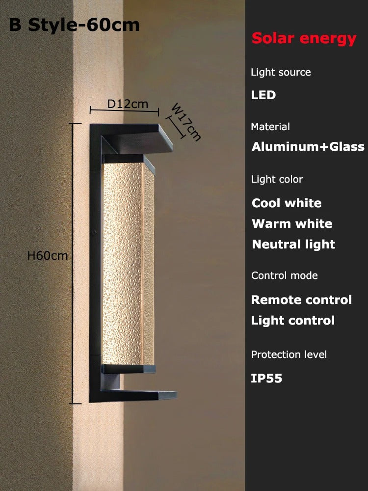 SunBeam Outdoor Solar Wall Light - Waterproof and Motion-Sensing