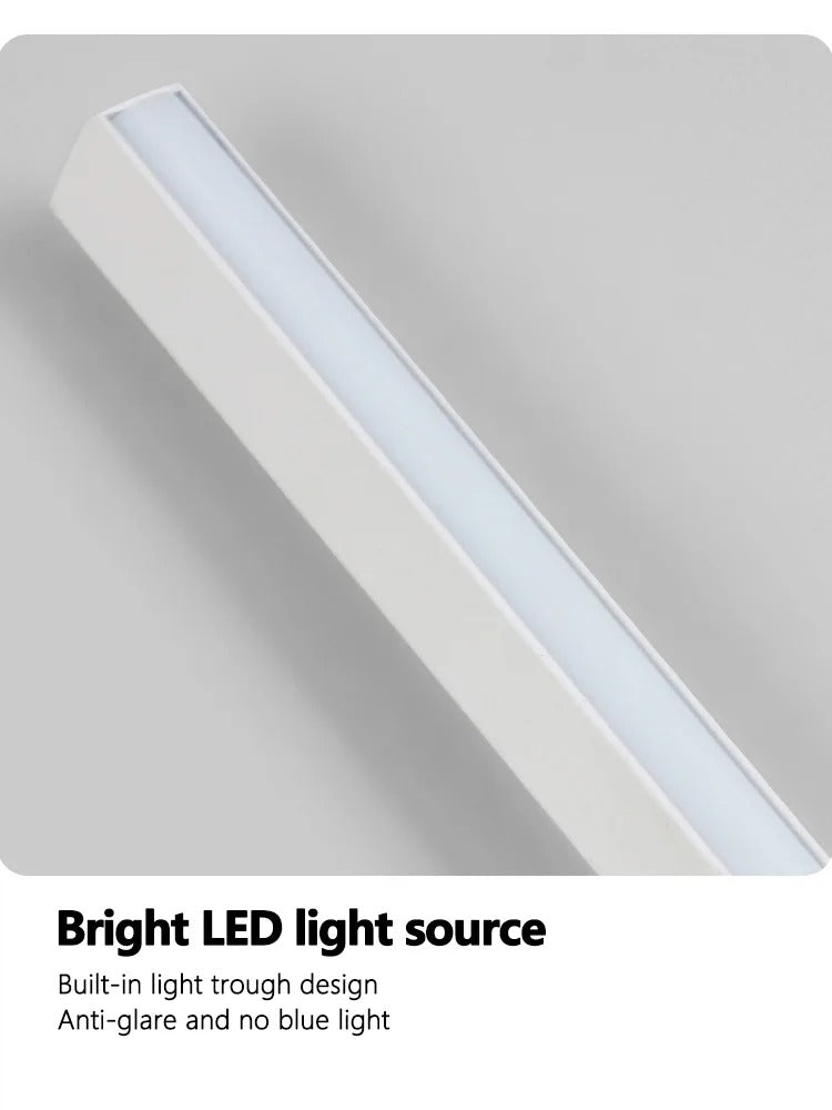 Black Long Strip Wall Lamp - Modern Minimalist LED Wall Light for Bedroom Bedside Decor