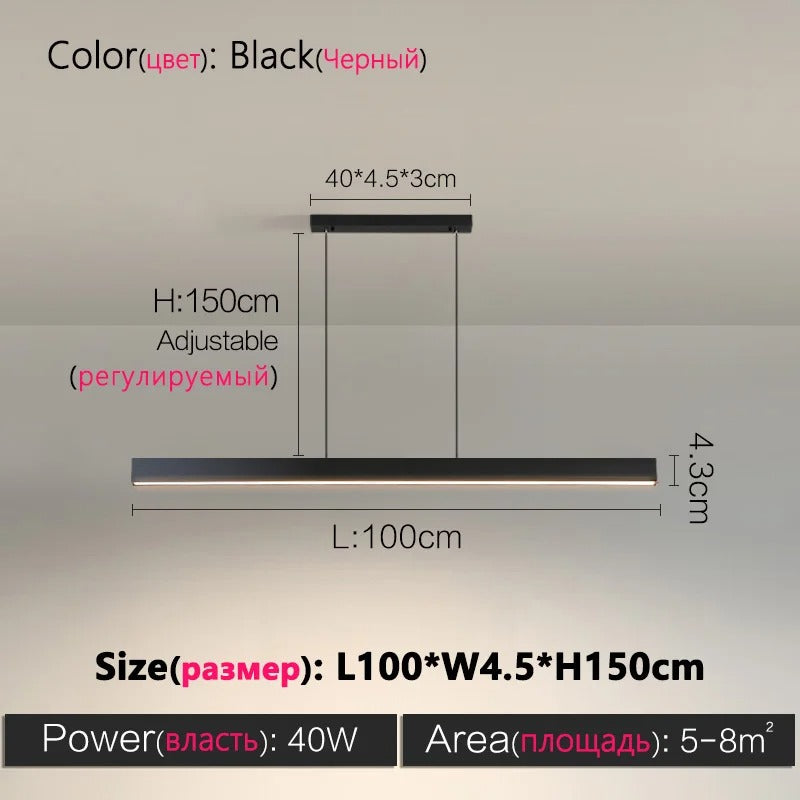 LumiStyle - Modern LED Long Strip Chandelier Lamp