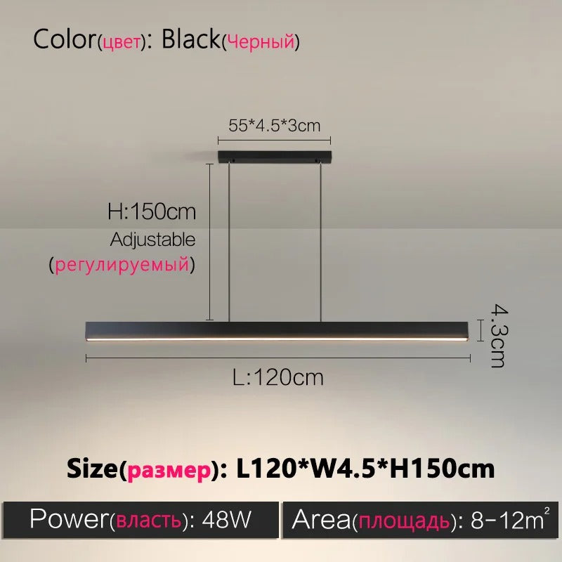 LumiStyle - Modern LED Long Strip Chandelier Lamp