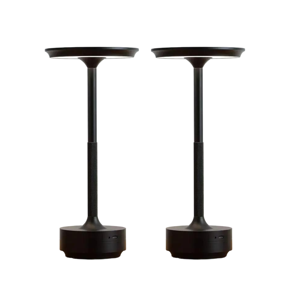Modern Aluminum Touch Table Lamp, Dimmable Portable Rechargeable LED Night Light for Bedside