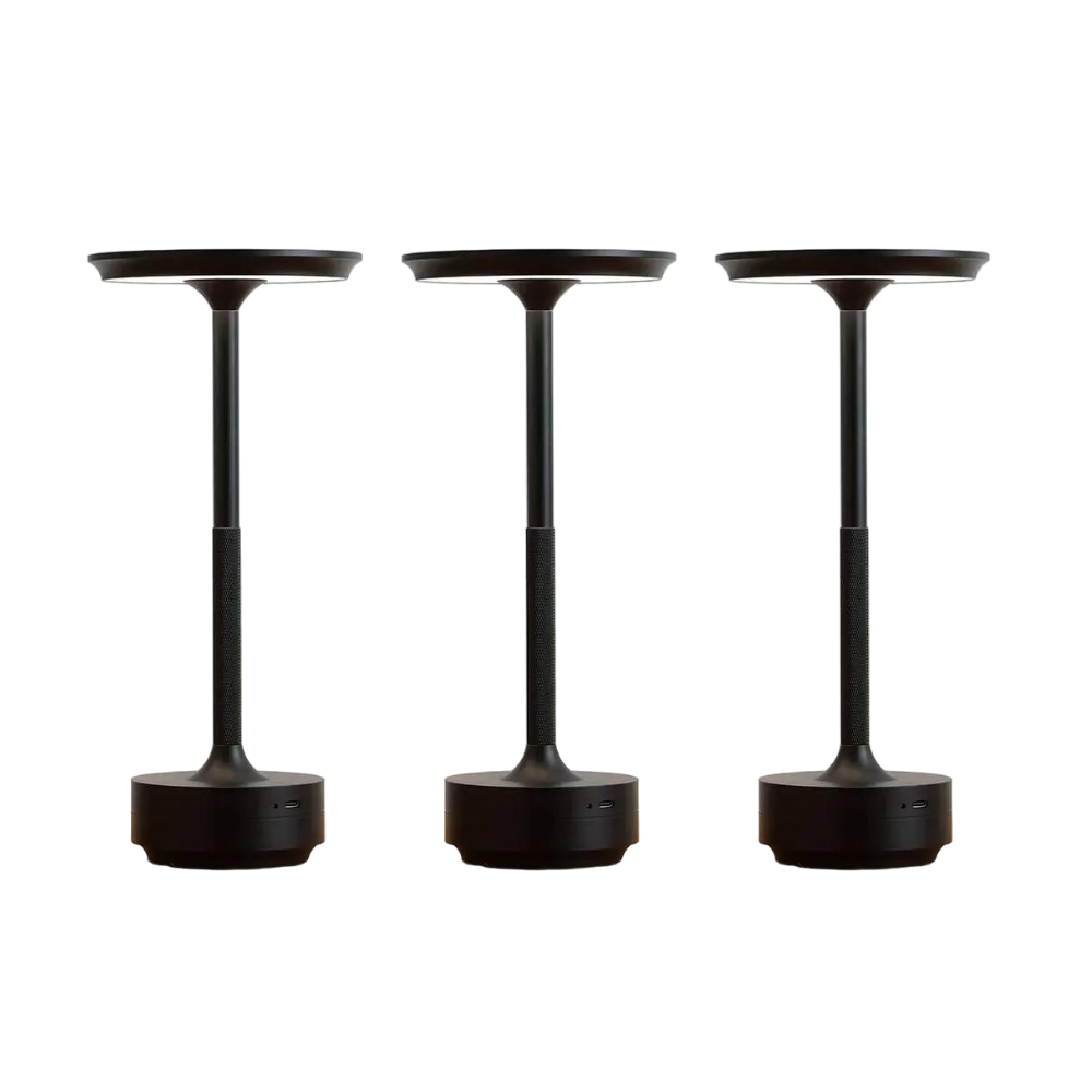 Modern Aluminum Touch Table Lamp, Dimmable Portable Rechargeable LED Night Light for Bedside