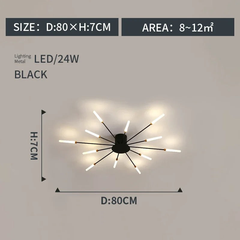 LumiereLux Rotating LED Fireworks Ceiling Light - Italian Luxury Design