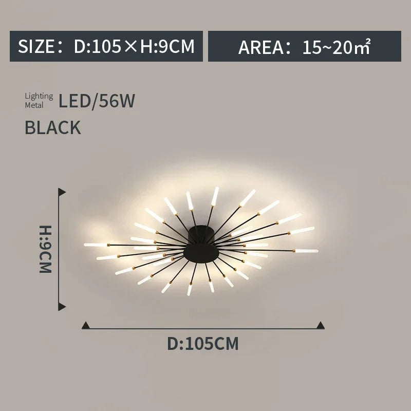 LumiereLux Rotating LED Fireworks Ceiling Light - Italian Luxury Design