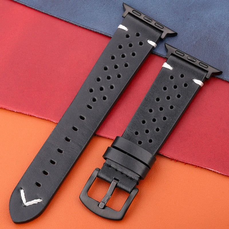 LuxeCraft - Genuine Leather Watch Strap for Apple Watch Series SE & 4–7