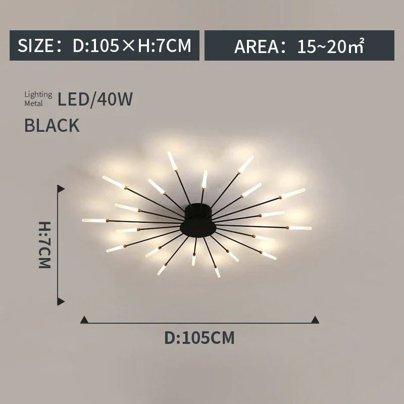 LumiereLux Rotating LED Fireworks Ceiling Light - Italian Luxury Design