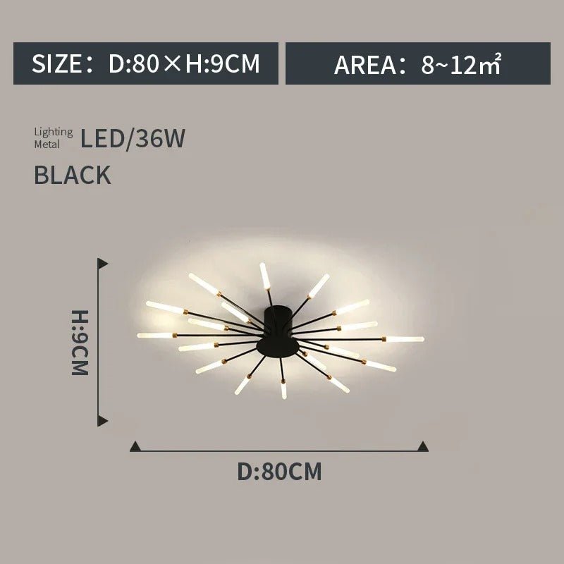LumiereLux Rotating LED Fireworks Ceiling Light - Italian Luxury Design