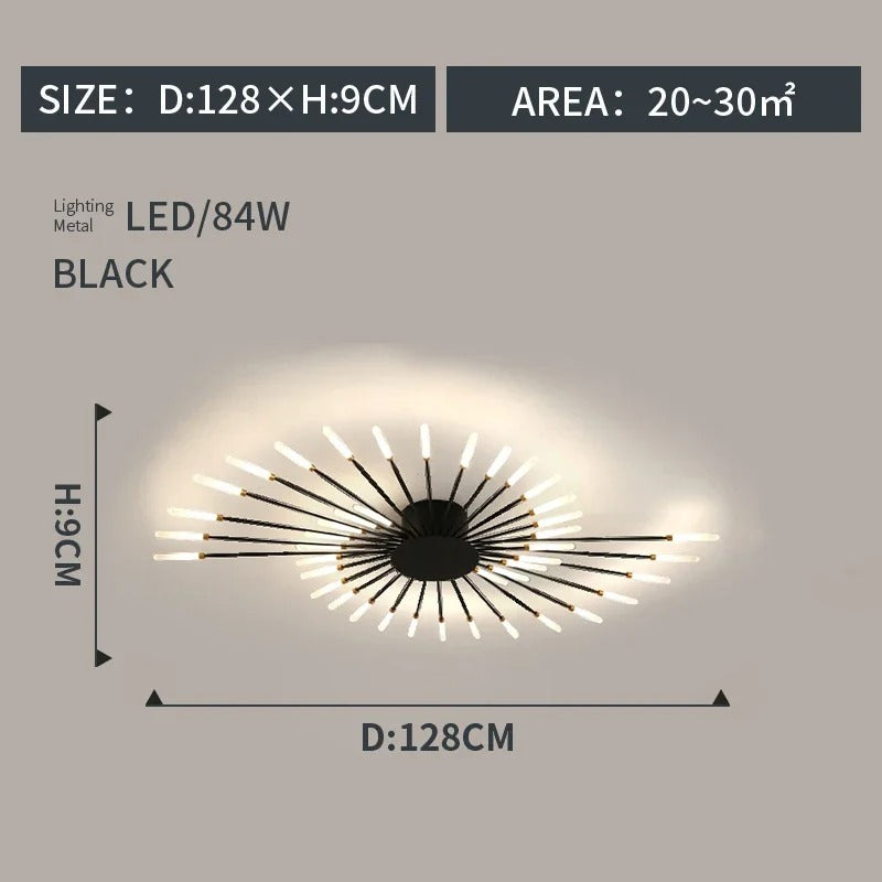 LumiereLux Rotating LED Fireworks Ceiling Light - Italian Luxury Design