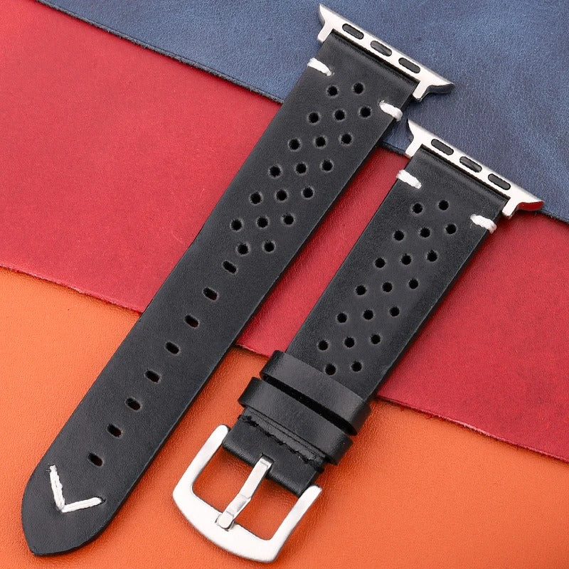 LuxeCraft - Genuine Leather Watch Strap for Apple Watch Series SE & 4–7