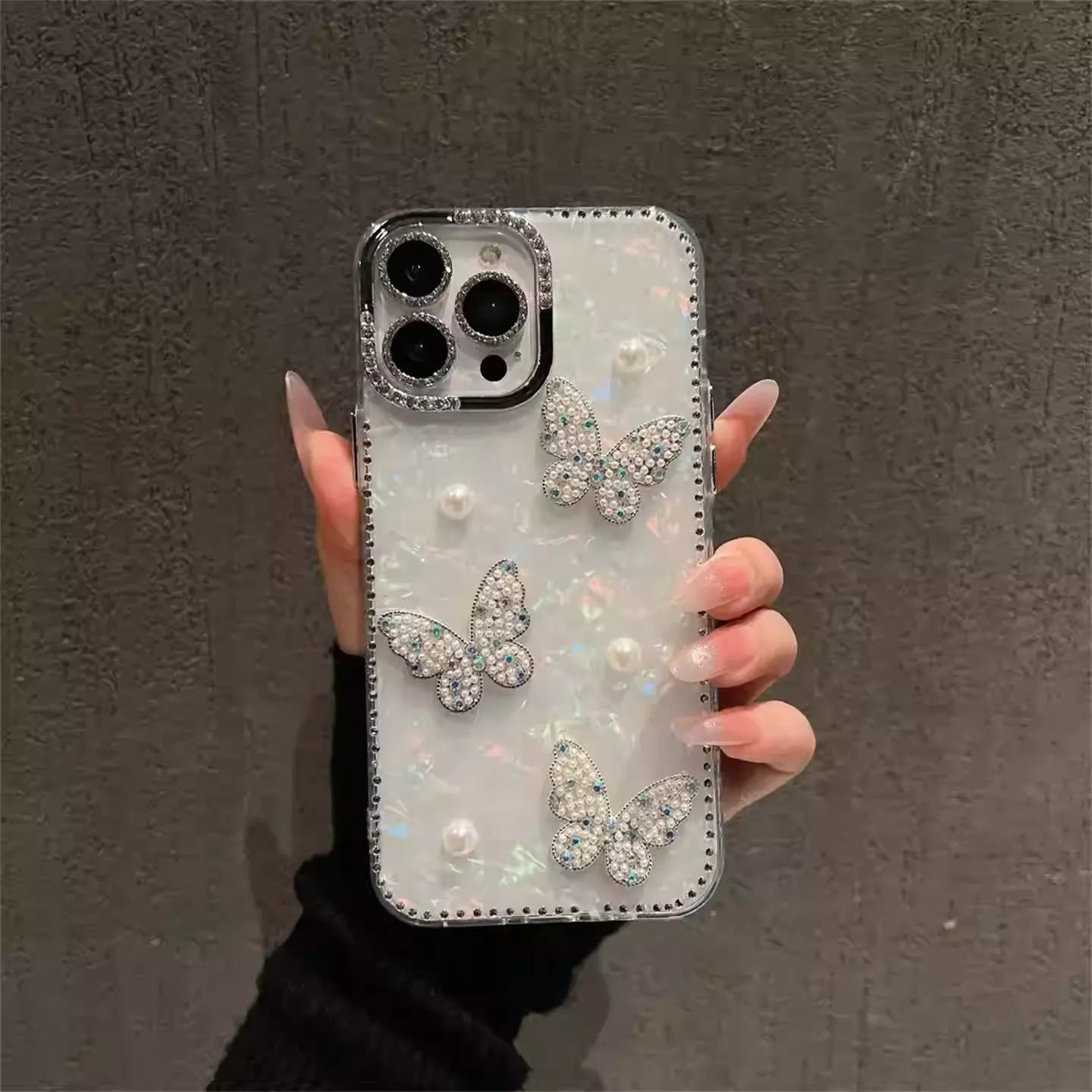 Bling Butterfly & Pearl iPhone Case