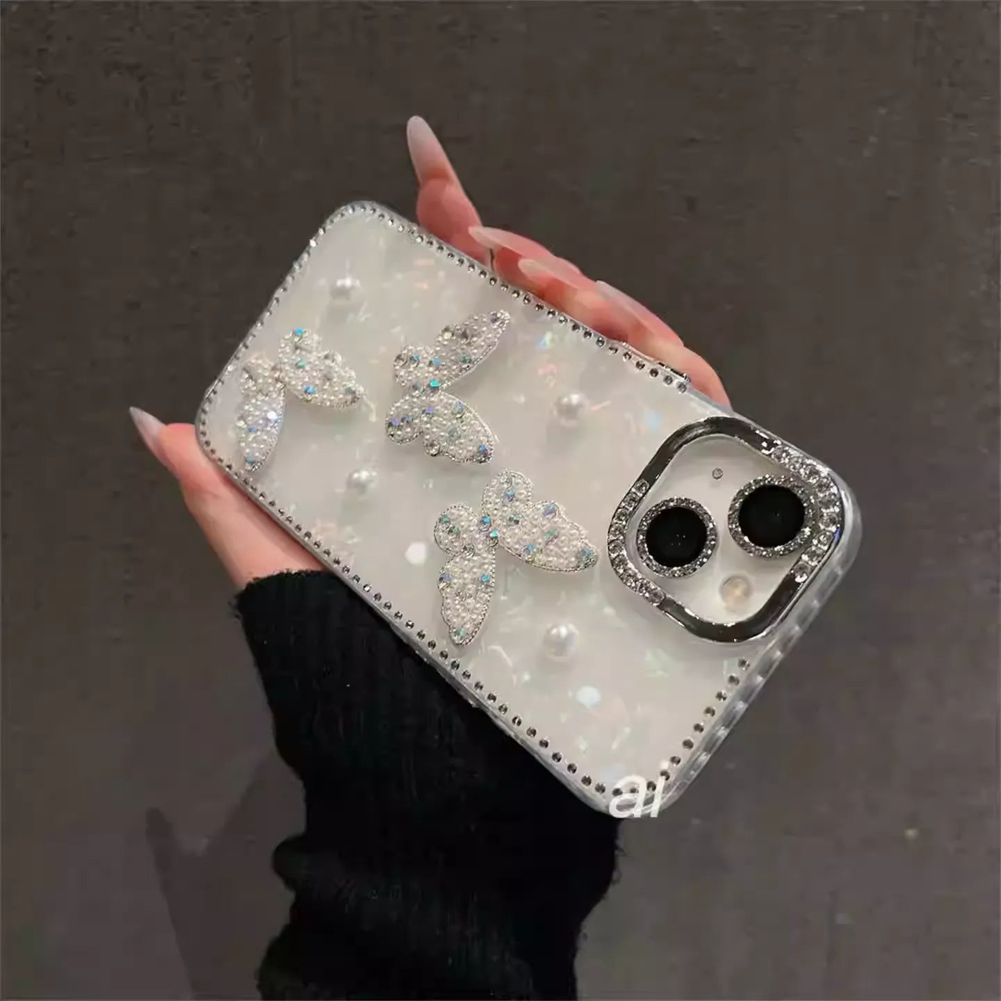 Bling Butterfly & Pearl iPhone Case