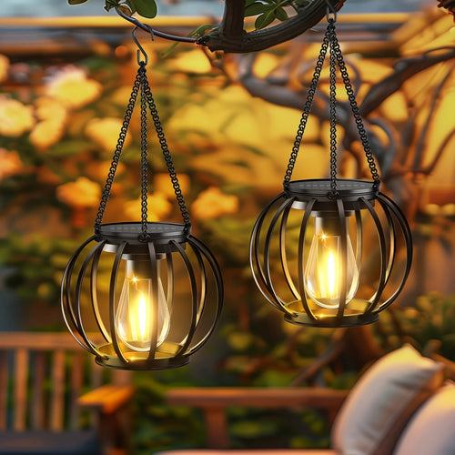 BrightGlow - Hanging Solar Lights Outdoor Decor Waterproof