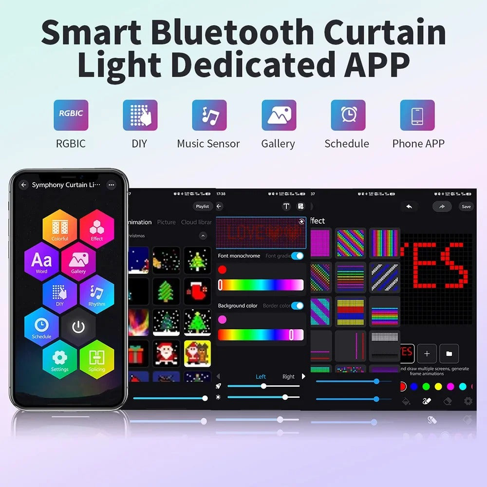 Brightify - 400LED Smart Curtain String Lights with App & Music Sync