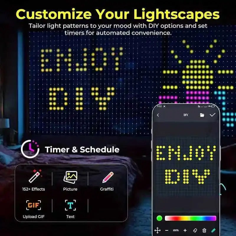 Brightify - 400LED Smart Curtain String Lights with App & Music Sync