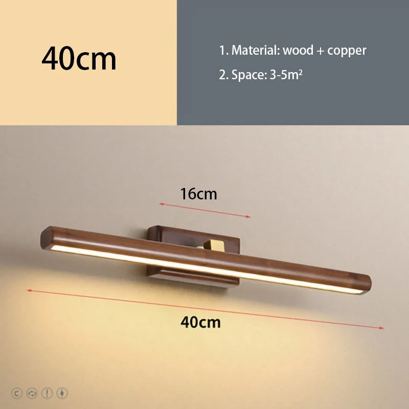 Nordic Home - Rotatable Wood LED Wall Lamp for Mirror Lighting