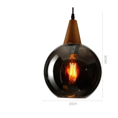 NordicBeam Glass Ball Pendant Light – Vintage Style for Dining & Living Room