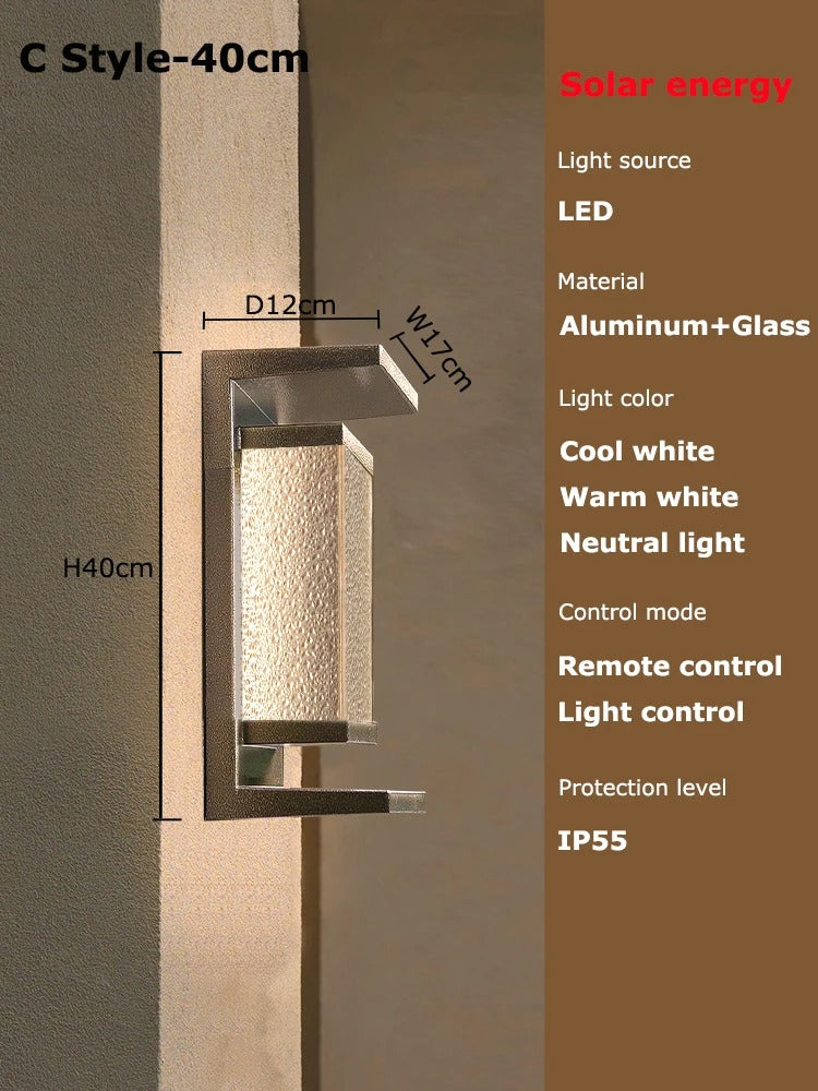 SunBeam Outdoor Solar Wall Light - Waterproof and Motion-Sensing