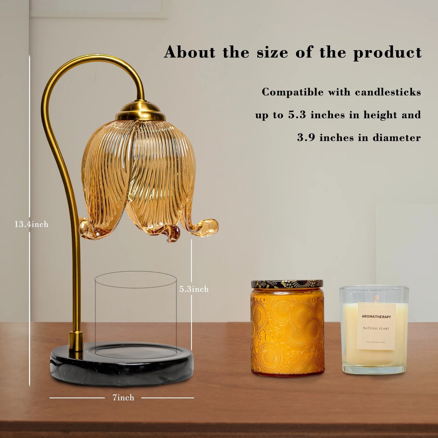 Charming Glow - Tulip Candle Lamp: French Retro Bedside Fragrance Light
