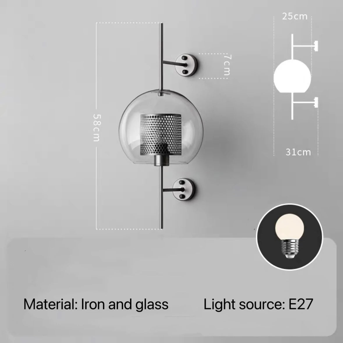 Elysian - Nordic Retro Wall Light for Bedroom, Kitchen & Hallway Decor