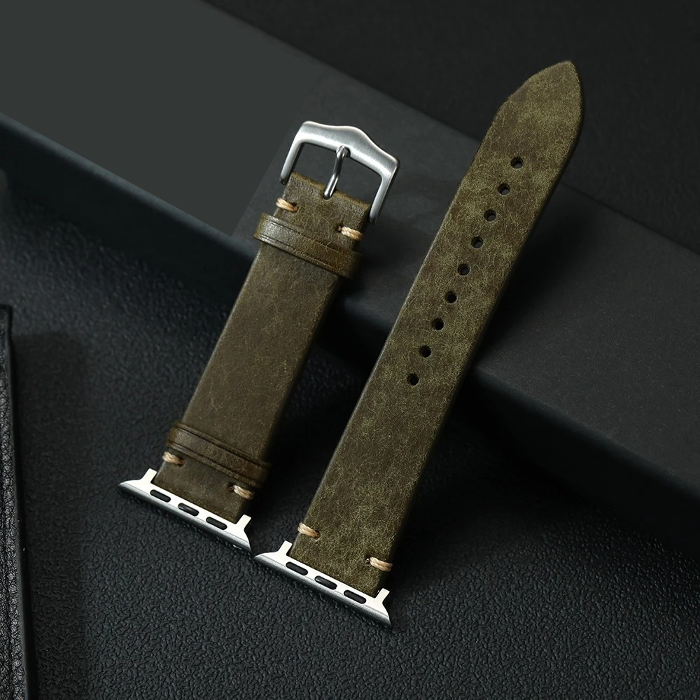 TimeCraft Retro Genuine Leather Strap for Apple Watch