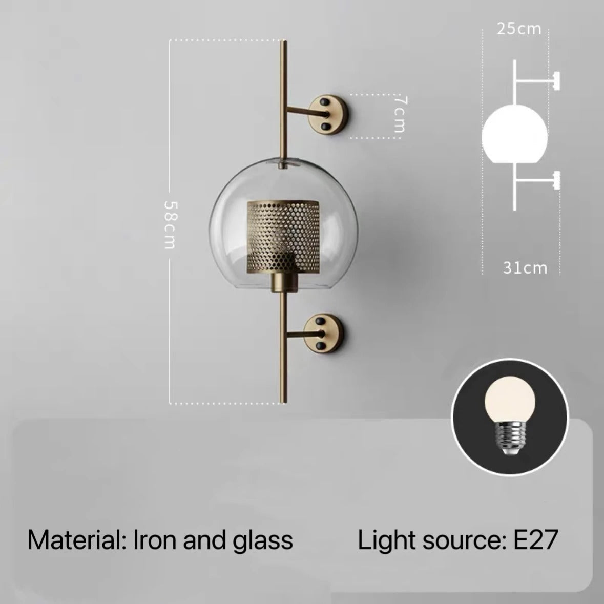 Elysian - Nordic Retro Wall Light for Bedroom, Kitchen & Hallway Decor