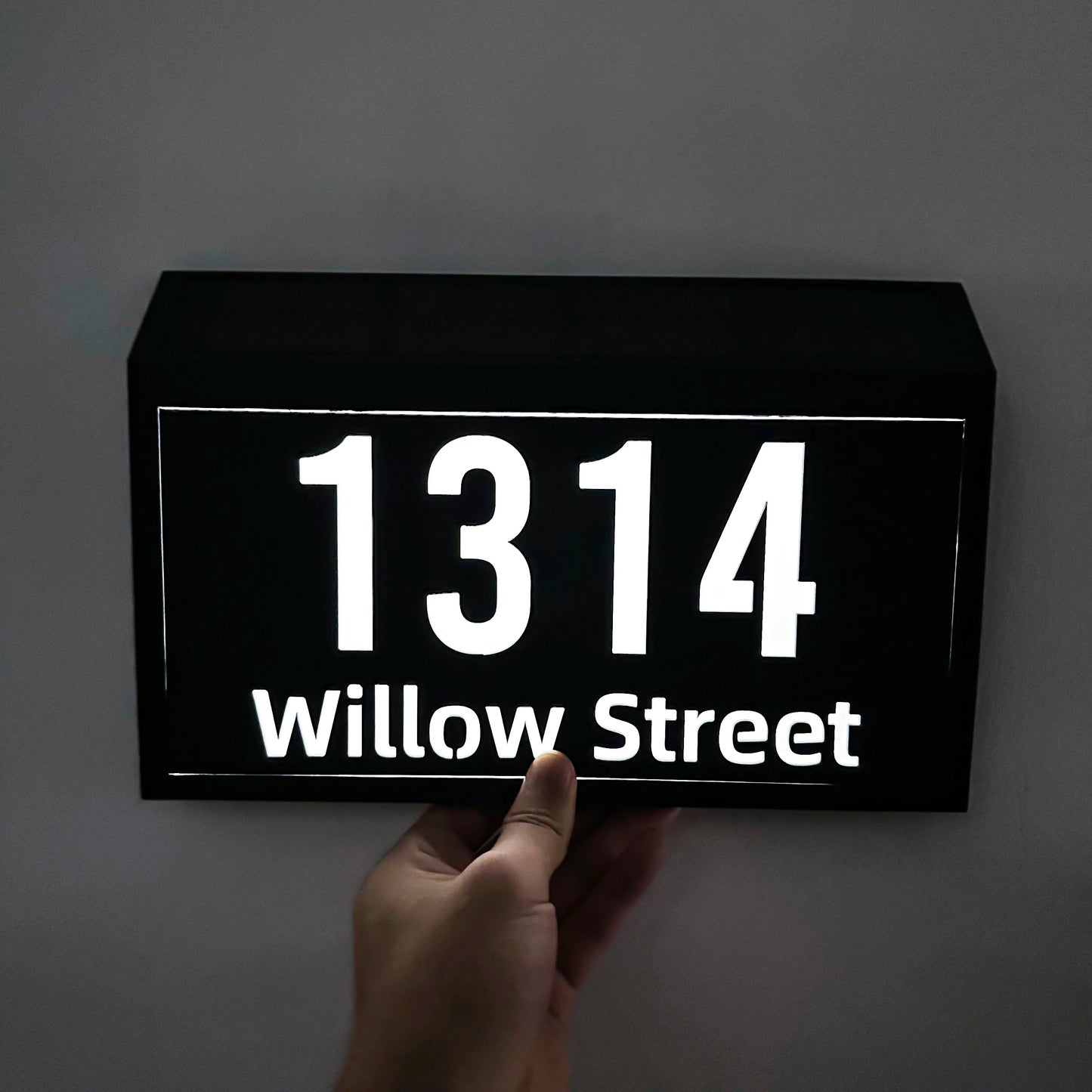 Custom House Sign with Solar LED Backlight - Outdoor Address Plaque & Street Name Plate