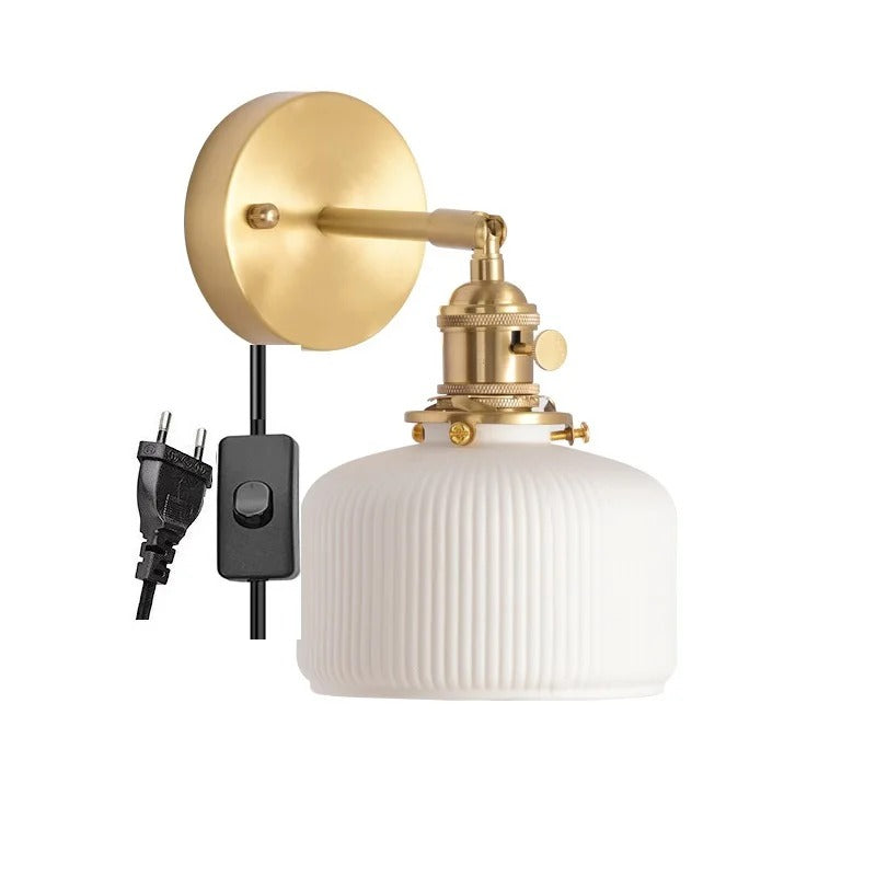 ModernLume Ceramic LED Wall Lamp with Pull Chain
