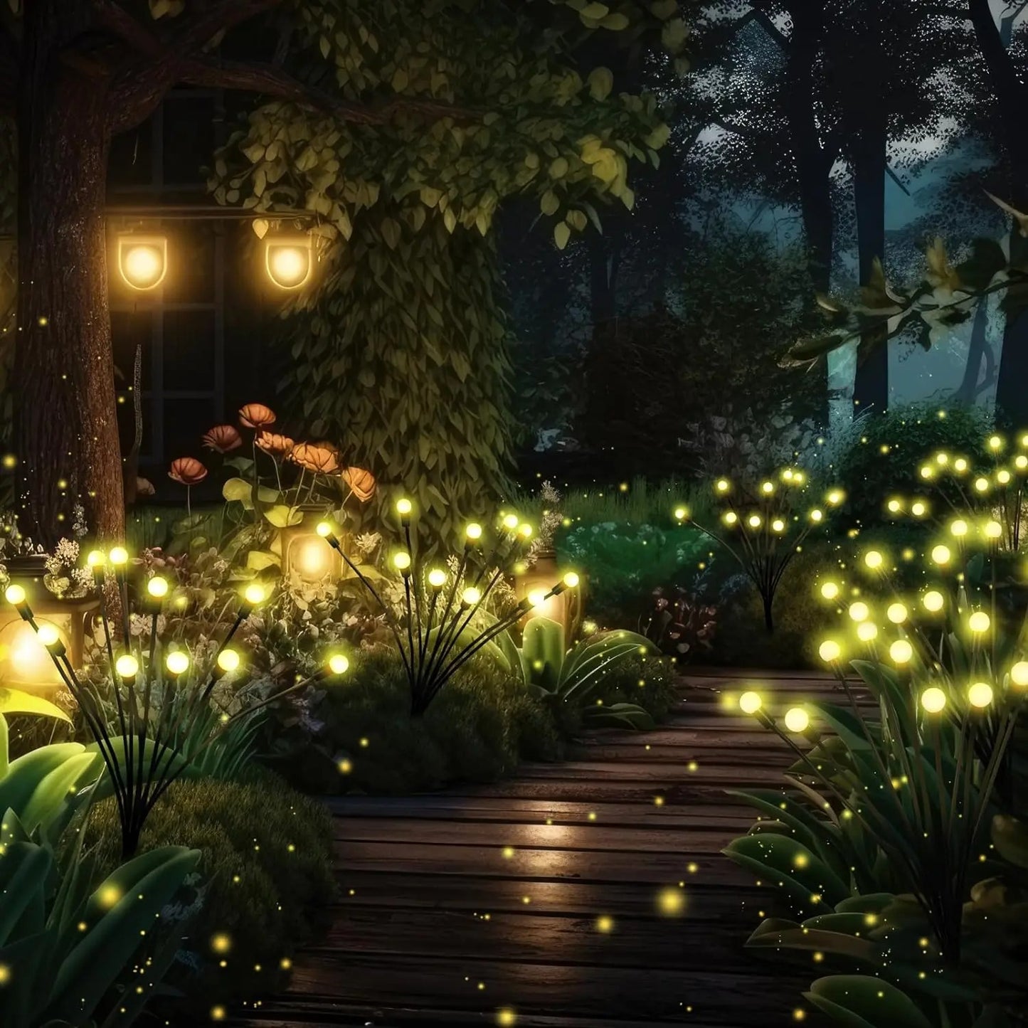 EcoGlow - 10 LEDs Solar Swaying Lights Outdoor Waterproof Garden Decor