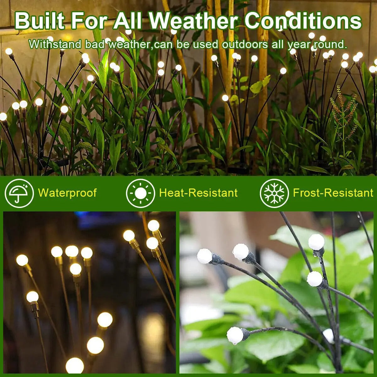 EcoGlow - 10 LEDs Solar Swaying Lights Outdoor Waterproof Garden Decor