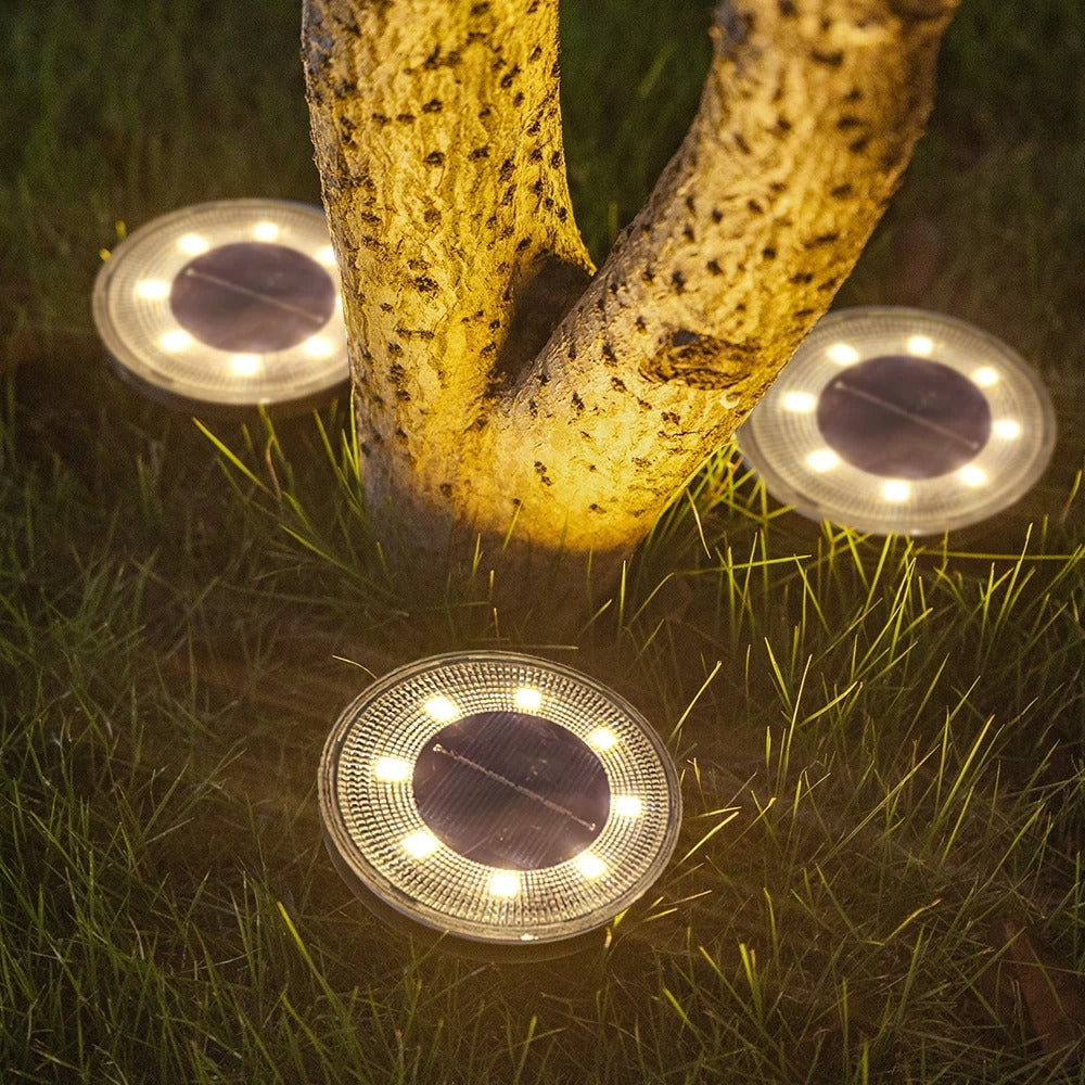 EcoGlow Solar Ground Lights - IP68 Waterproof LED Outdoor Lighting