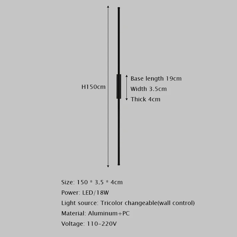 ElegaLight Minimalist Tube Linear LED Wall Lamp - Modern Indoor Lighting