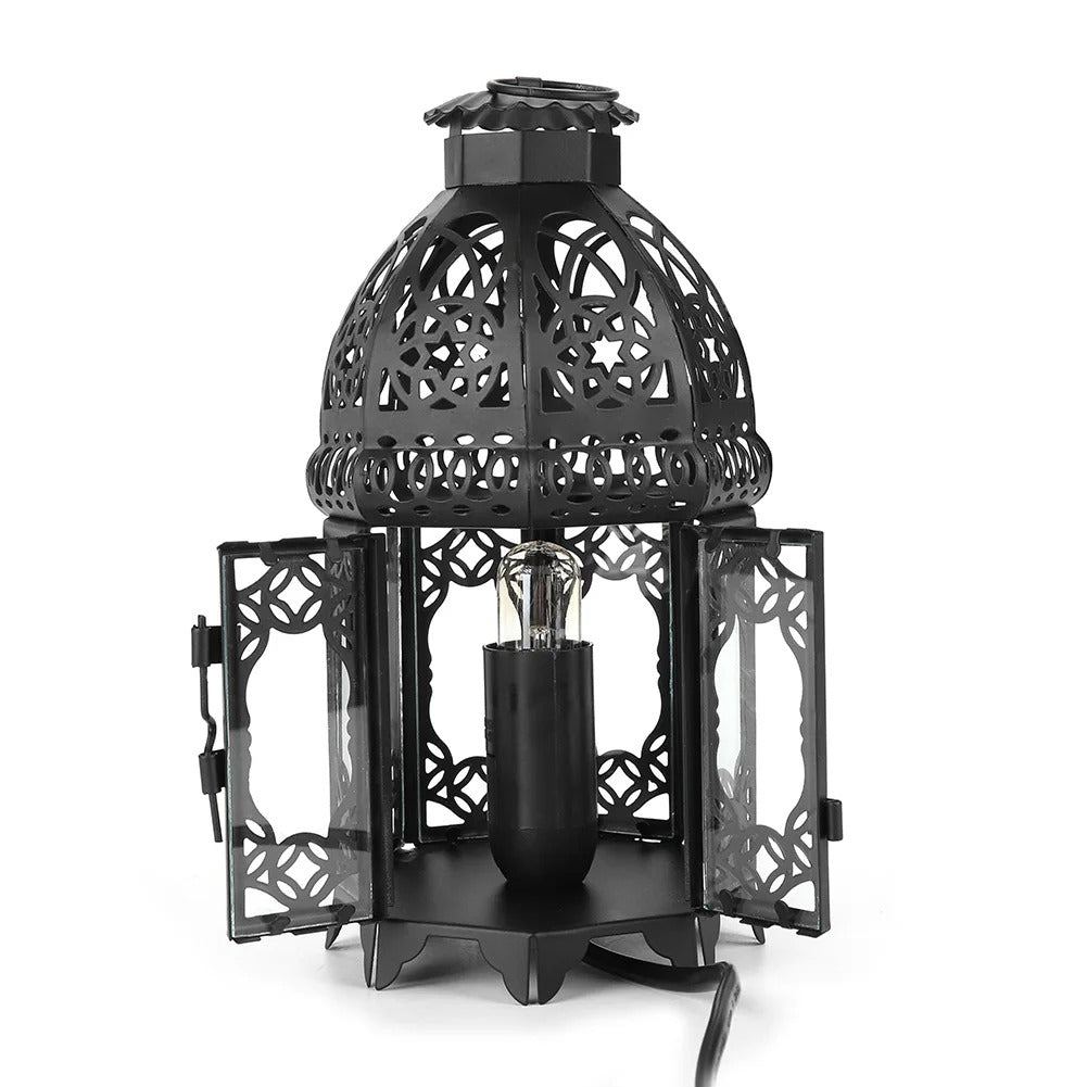 Elegant Aura - Natural Crystal Salt Lamp with Vintage Iron Frame