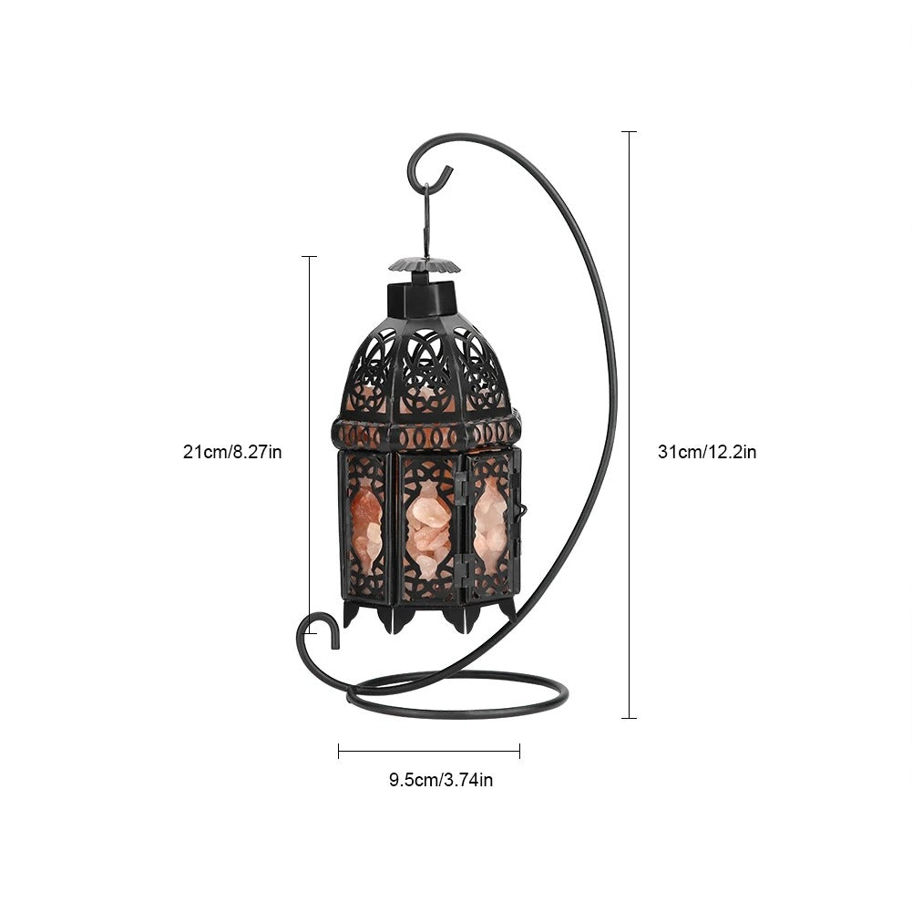 Elegant Aura - Natural Crystal Salt Lamp with Vintage Iron Frame