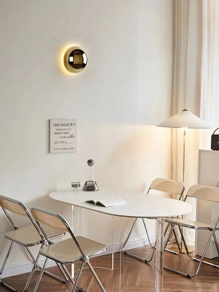 Ember Glow Minimalist Silver Nordic Wall Lamp - Modern LED Sconce