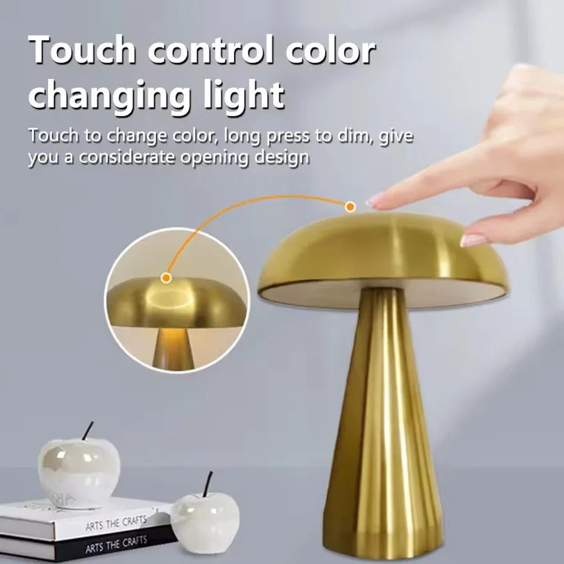 Enlite - Retro Mushroom LED Table Lamp with Touch Sensor & Rechargeable Battery