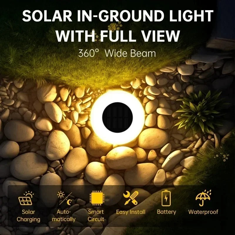 EverGlow - 14 LEDs Solar In-Ground Lights Outdoor Waterproof