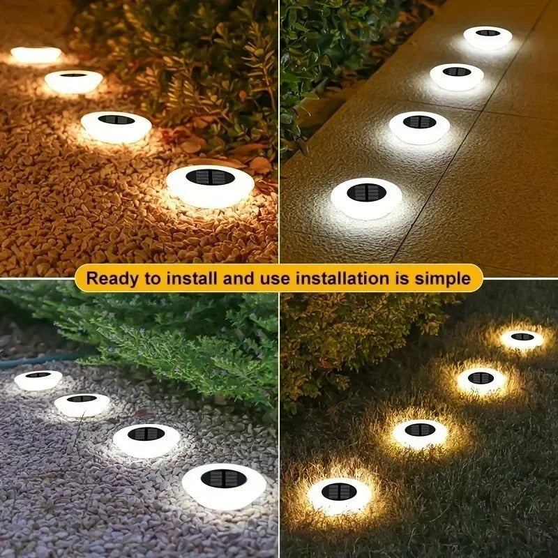EverGlow - 14 LEDs Solar In-Ground Lights Outdoor Waterproof
