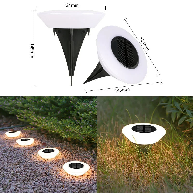 EverGlow - 14 LEDs Solar In-Ground Lights Outdoor Waterproof