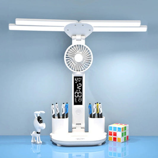 EvoLite - Rechargeable LED Desk Lamp with Fan Display