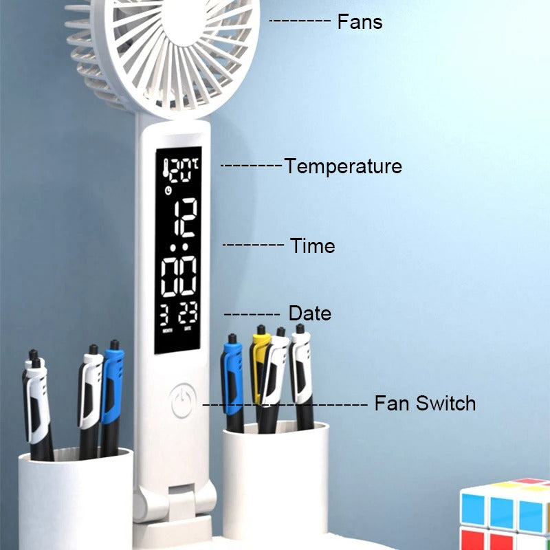 EvoLite - Rechargeable LED Desk Lamp with Fan Display