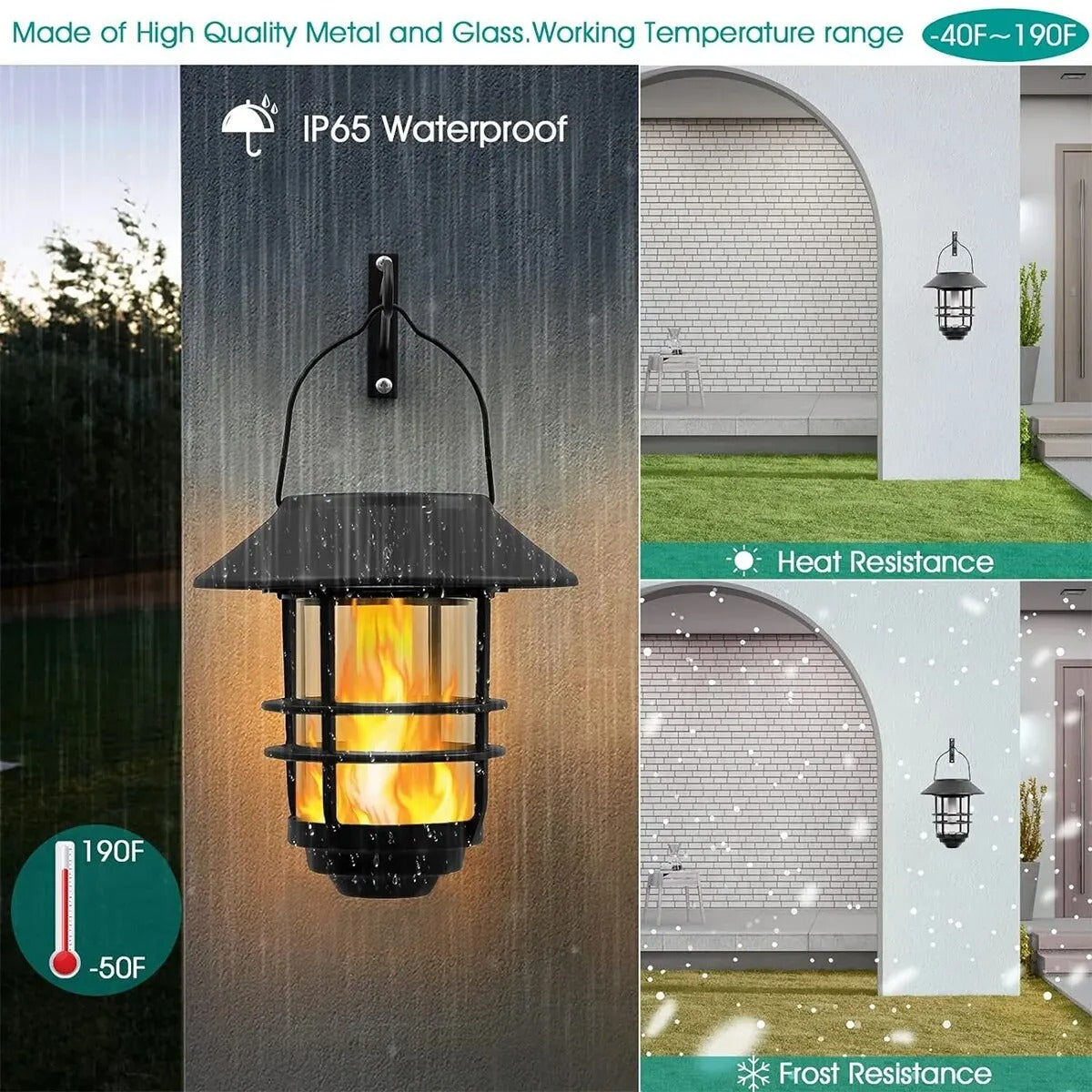 FireFly Glow - LED Solar Flame Lights Outdoor Waterproof Flickering Lanterns