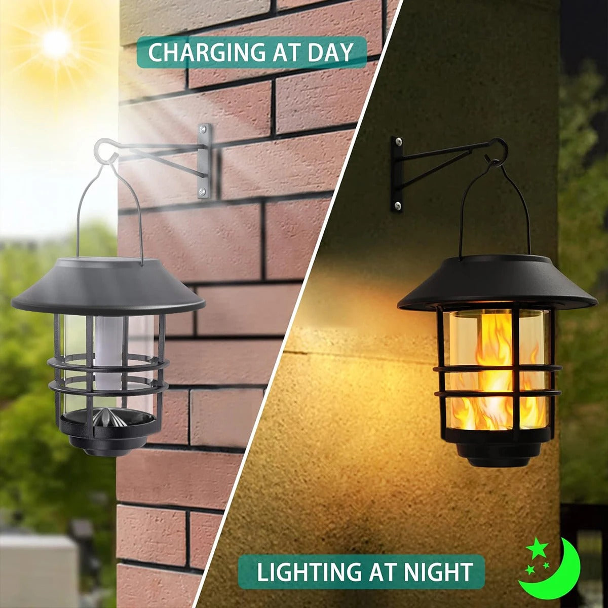 FireFly Glow - LED Solar Flame Lights Outdoor Waterproof Flickering Lanterns