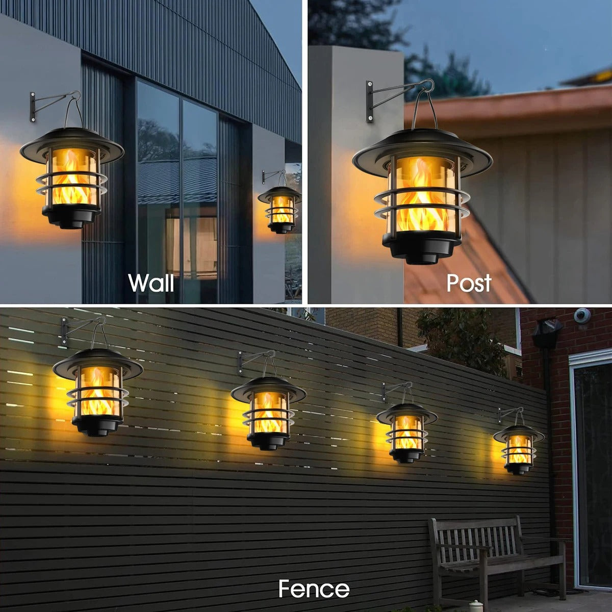 FireFly Glow - LED Solar Flame Lights Outdoor Waterproof Flickering Lanterns