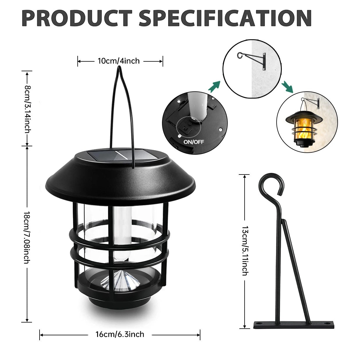 FireFly Glow - LED Solar Flame Lights Outdoor Waterproof Flickering Lanterns