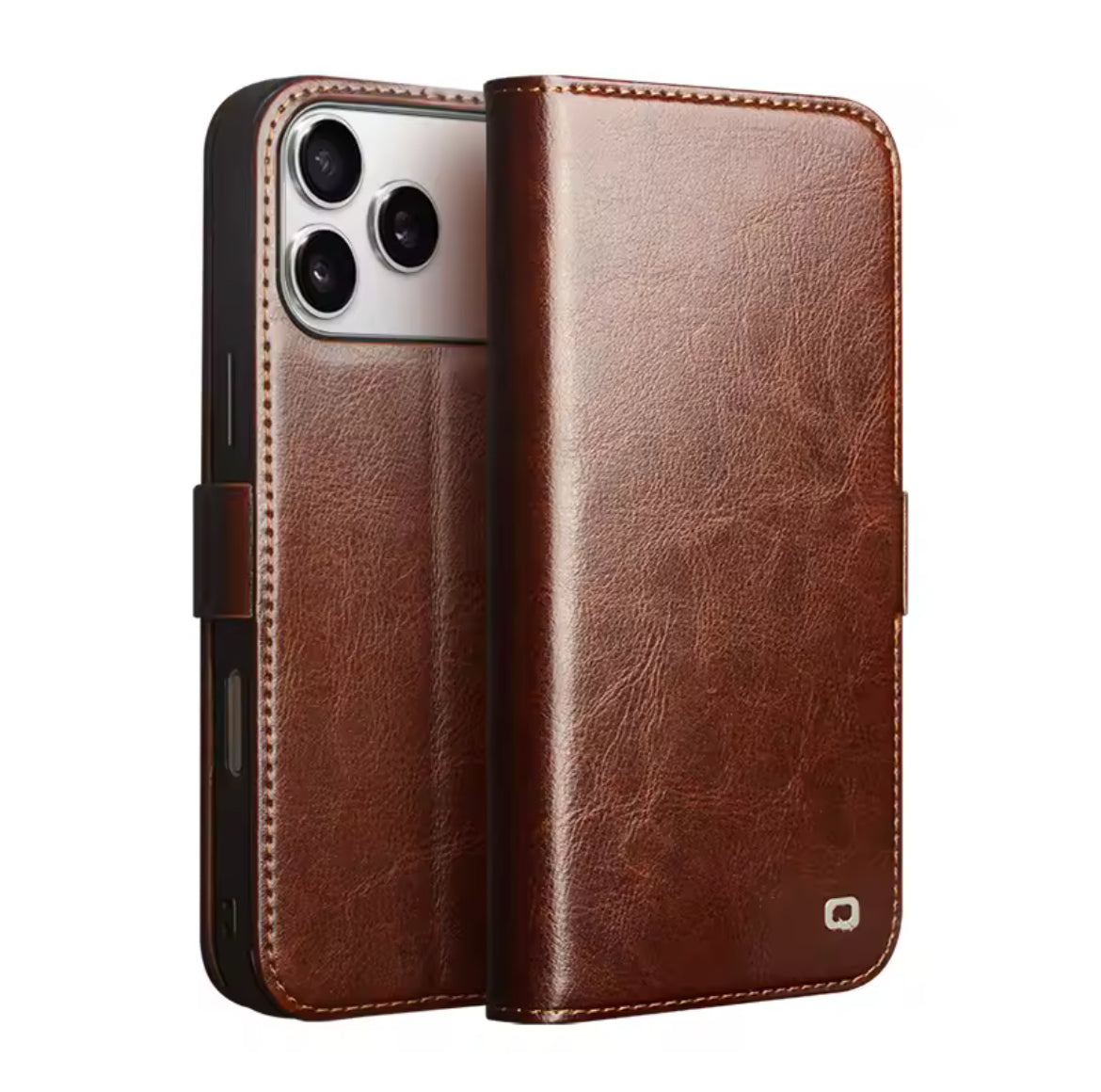 Luxury Genuine Leather Flip Case with Card Slots for iPhone