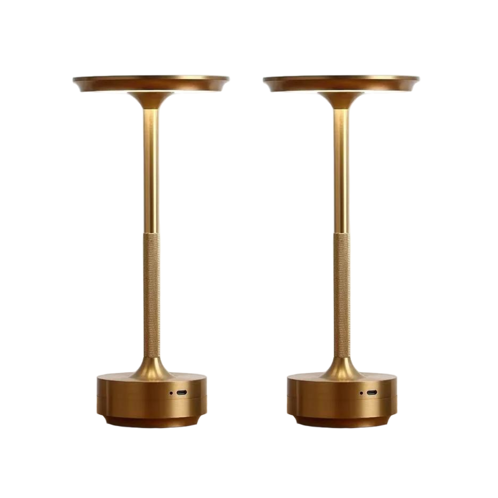 Modern Aluminum Touch Table Lamp, Dimmable Portable Rechargeable LED Night Light for Bedside