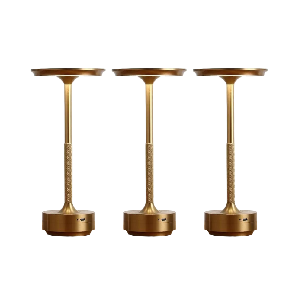 Modern Aluminum Touch Table Lamp, Dimmable Portable Rechargeable LED Night Light for Bedside