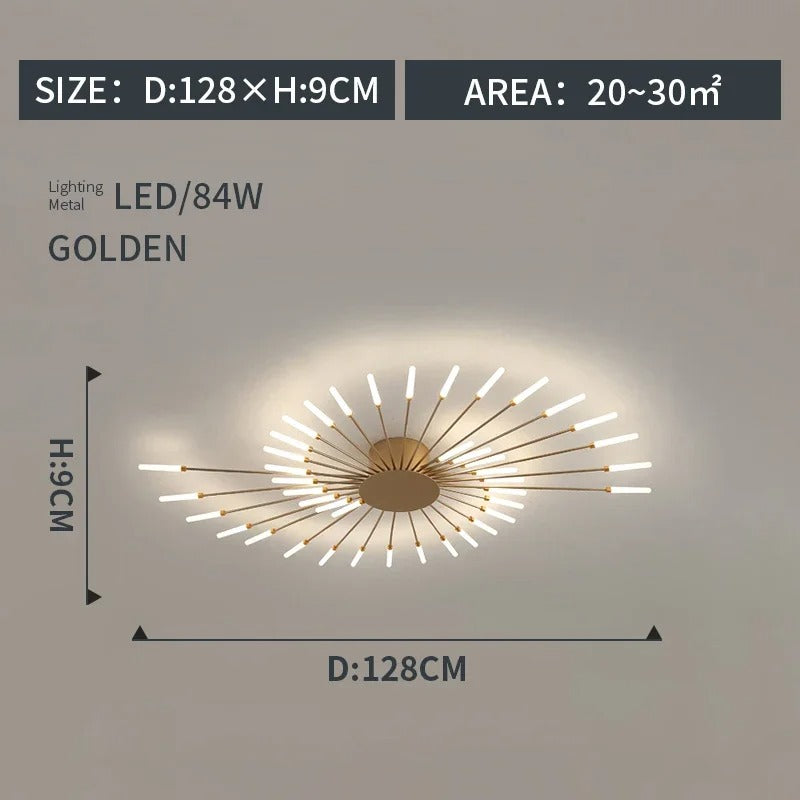 LumiereLux Rotating LED Fireworks Ceiling Light - Italian Luxury Design